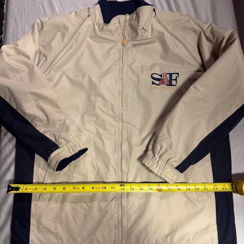 San Francisco Golden Gate Bridge Embroidered Fleece Jacket — Size XL